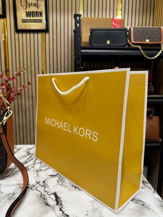 Michael  Kors Signature Pvc Shoulder Bag With Box And Dust Bag Including Carry Bag (Brown)