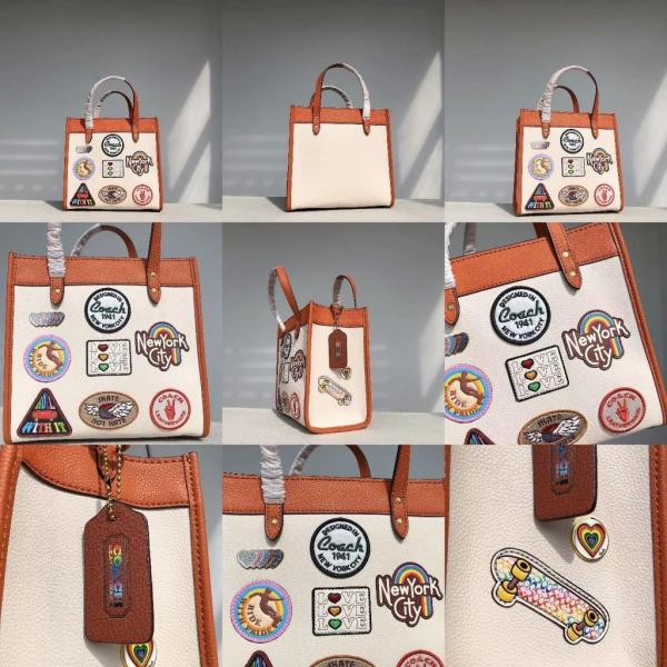 Coach  luxury    rainbow  field  small tote bag  with  og  double box