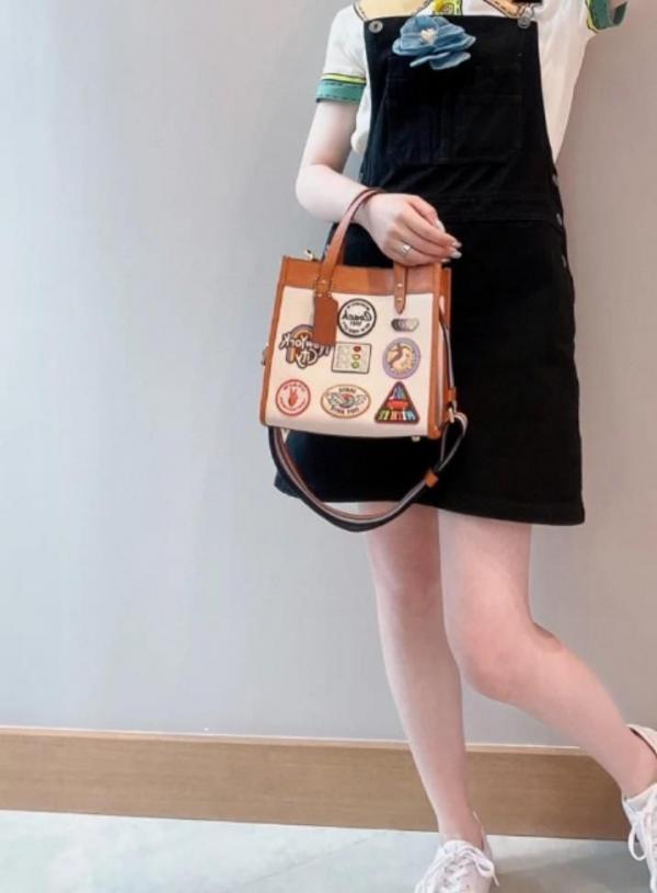 Coach  luxury    rainbow  field  small tote bag  with  og  double box