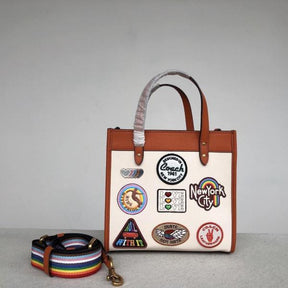 Coach  luxury    rainbow  field  small tote bag  with  og  double box
