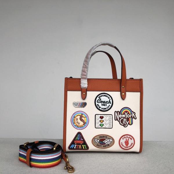 Coach  luxury    rainbow  field  small tote bag  with  og  double box