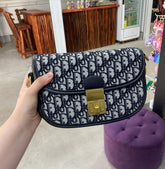 Christian  Dior  Oblique  Monogram  Bag  With  Bill  OG  Box  &  Dust  Bag  78806  Black