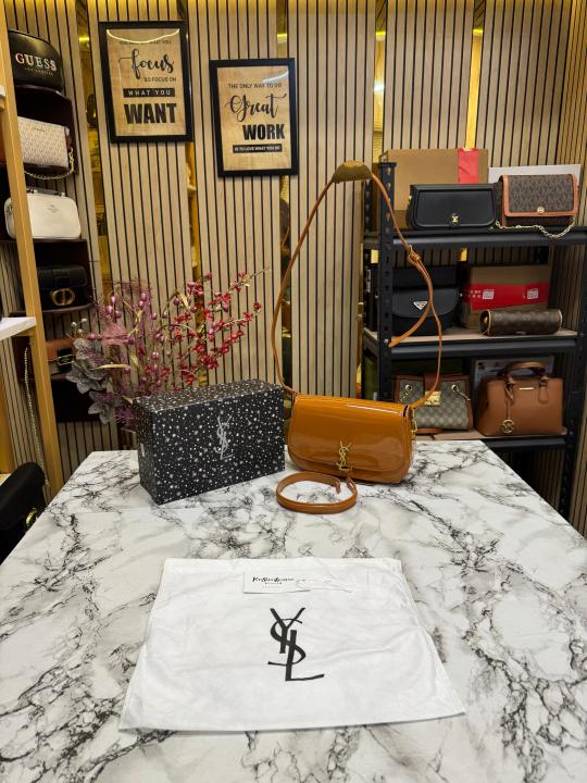 (Ysl) Yves Saint Laurent Le Hobo Shoulder Bag With Box And Dust Bag (2428 1 Brown)