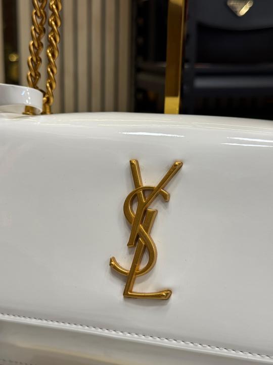 (Ysl) Yves Saint Laurent Sunset Bag With Box And Dust Bag (2345 White)