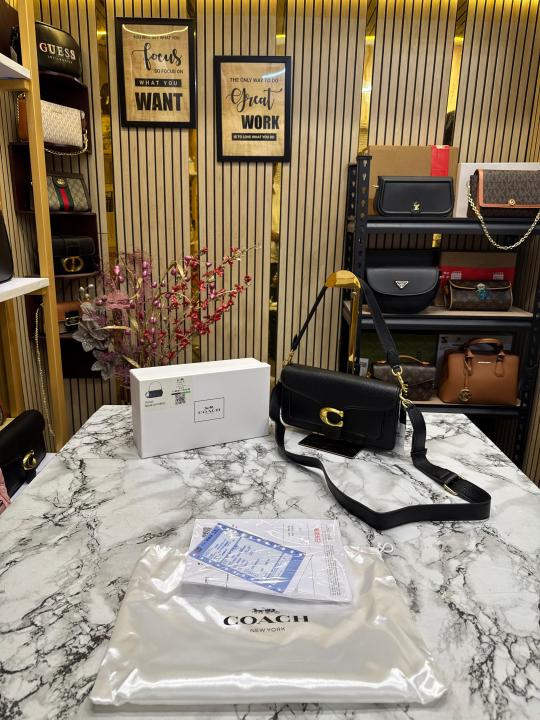 COAC  H TABBY SHOULDER BAG WITH OG BOX AND DUST BAG (BLACK)