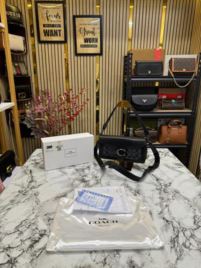 COAC  H TABBY SHOULDER BAG WITH OG BOX AND DUST BAG (Black BLACK)