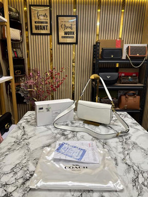 COAC  H TABBY SHOULDER BAG WITH OG BOX AND DUST BAG (White)