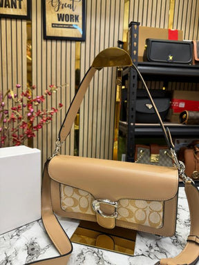 COAC  H TABBY SHOULDER BAG WITH OG BOX AND DUST BAG (Khaki)