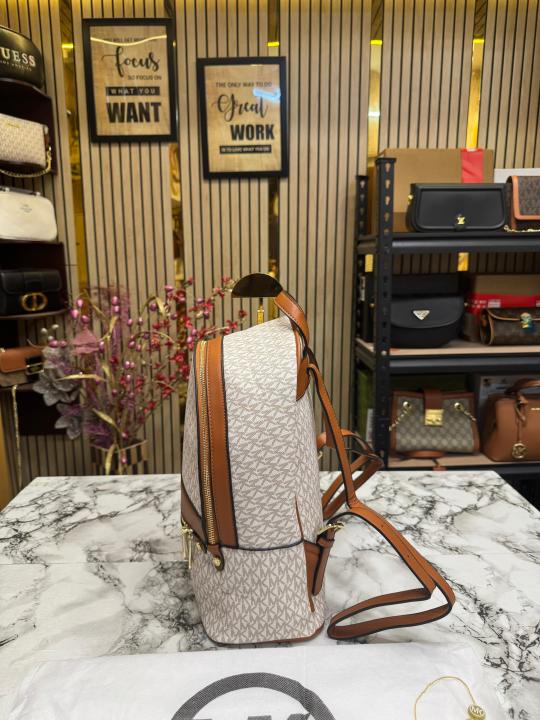 Michael  Kors Kenley Backpack Premium Quality With Dust Bag (Beige)