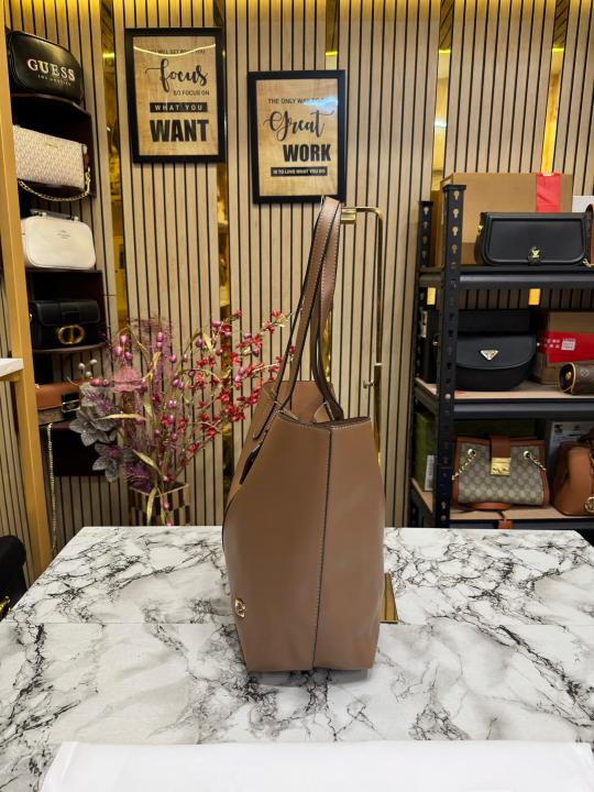 Coach  North  Leather  Tote  Bag  Premium  Quality  With  Dust  Bag  (Khaki)