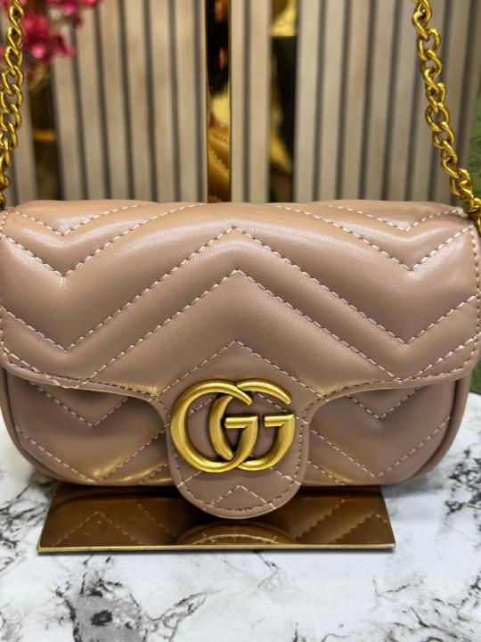 Gucc  i Gg Mini Marmont With Double Og Box And Dust Bag Including Carry Bag (Brown)