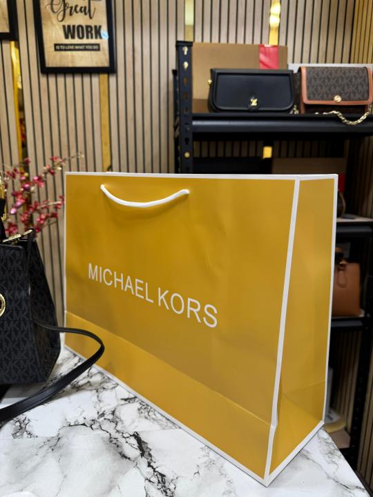 Michael  Kors Cynthia Signature Logo Satchel Bag With Box And Dust Bag Including Carry Bag (Black)