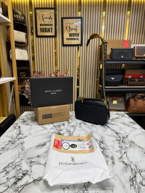 YSL SAINT LAURENT COLLEGE GOLDEN CHAIN BAG DUBBLE BOX PACKING (10888)
