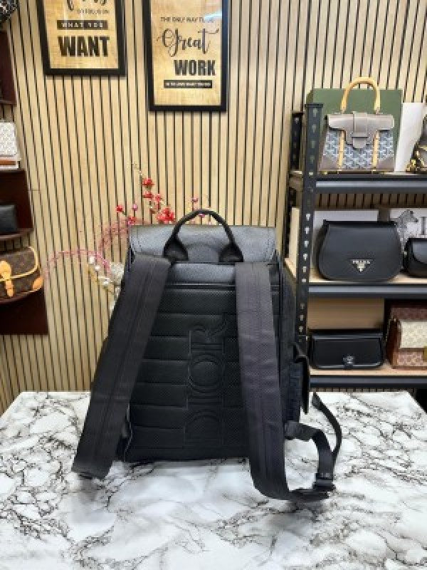 Christian  Dior  Saddle  Oblique  BackPack  With  Dust  Bag  (Full  Black)