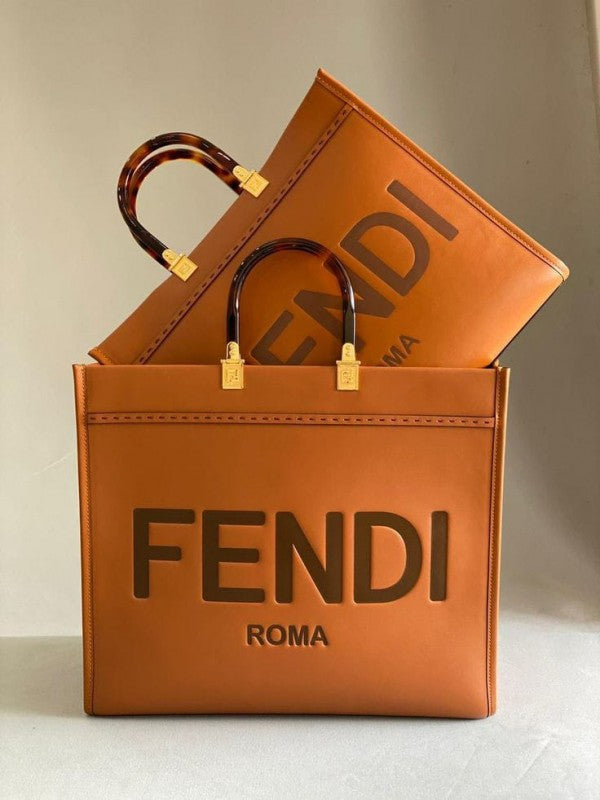 FEND  I ROMA TOTE WITH DUST BAG PREMIUM QUALITY (BROWN)
