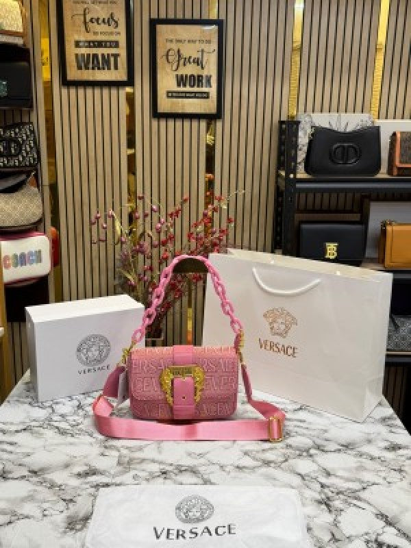 Versace Jeans Couture Baroque Shoulder Bag (Old Flower Pink)