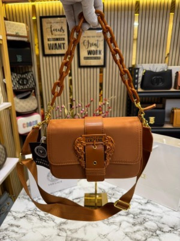 Versace Jeans Couture Baroque Shoulder Bag (Brown)