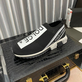 dolcee and Gabbana Black White Slip On Sorrento Sneakers