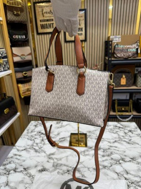 Michael  Kors Emma Satchel Bag With Dust Bag (Biege)