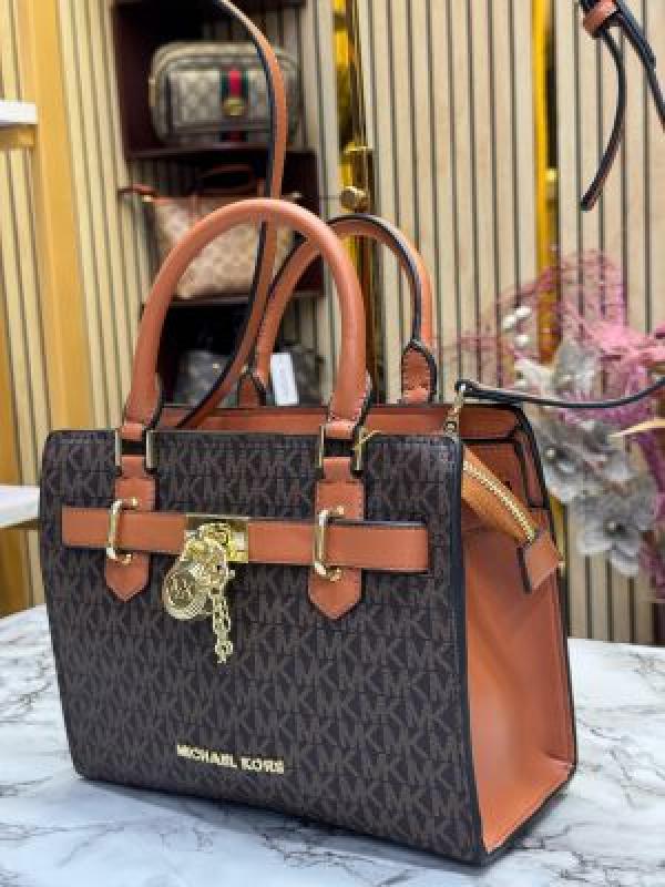 MICHAEL  KORS LAILA SIGNATURE SATCHEL BAG WITH OG BOX AND DUST BAG PREMIUM QUALITY 2058