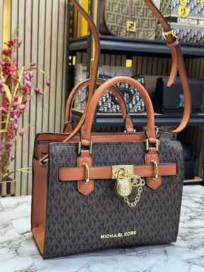 MICHAEL  KORS LAILA SIGNATURE SATCHEL BAG WITH OG BOX AND DUST BAG PREMIUM QUALITY 2058