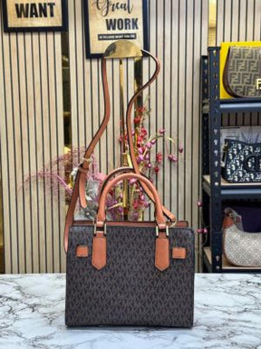 MICHAEL  KORS LAILA SIGNATURE SATCHEL BAG WITH OG BOX AND DUST BAG PREMIUM QUALITY 2058