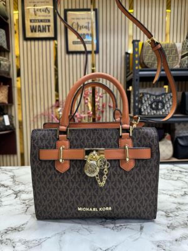 MICHAEL  KORS LAILA SIGNATURE SATCHEL BAG WITH OG BOX AND DUST BAG PREMIUM QUALITY 2058
