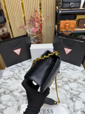 GUESS CONVERTIBLE XBODY HANDBAG WITH OG BOX AND DUST BAG WITH CARRY BAG PREMIUM QUALITY (BLACK) 1005