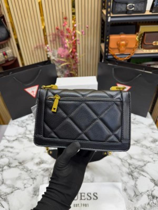 GUESS CONVERTIBLE XBODY HANDBAG WITH OG BOX AND DUST BAG WITH CARRY BAG PREMIUM QUALITY (BLACK) 1005