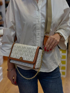 Michael  Kors  Freya  Crossbody  Bag  With  OG  &  Dust  Bag  23013  Beige  Brown