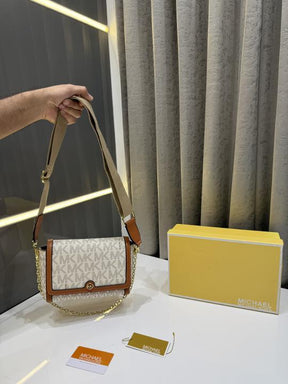 Michael  Kors  Freya  Crossbody  Bag  With  OG  &  Dust  Bag  23013  Beige  Brown