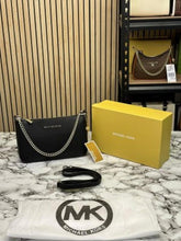 MICHAEL  KORS WOMEN PVC LEATHER CROSSBODY BAG WITH OG BOX PREMIUM QUALITY (BLACK)