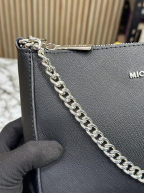 MICHAEL  KORS WOMEN PVC LEATHER CROSSBODY BAG WITH OG BOX PREMIUM QUALITY (BLACK)