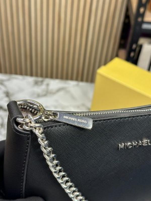 MICHAEL  KORS WOMEN PVC LEATHER CROSSBODY BAG WITH OG BOX PREMIUM QUALITY (BLACK)