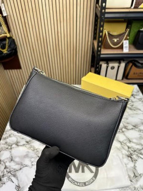 MICHAEL  KORS WOMEN PVC LEATHER CROSSBODY BAG WITH OG BOX PREMIUM QUALITY (BLACK)