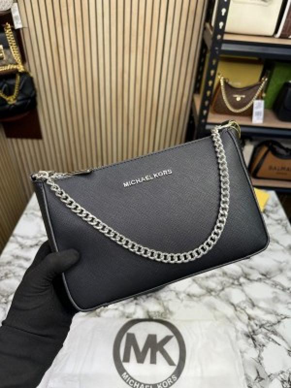 MICHAEL  KORS WOMEN PVC LEATHER CROSSBODY BAG WITH OG BOX PREMIUM QUALITY (BLACK)