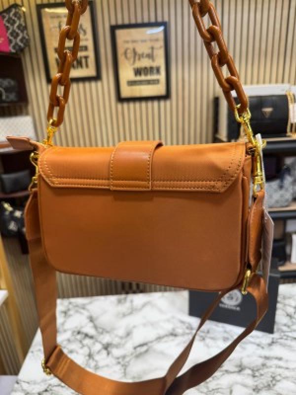 VERSACE JEANS COUTURE WOMENS CANTA SLING SHOULDER BAG WITH OG BOX AND DUST BAG PREMIUM QUALITY (BROWN)