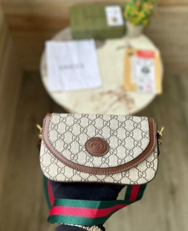 GUCC  I ELEGANCE SHOULDER BAG WITH OG BOX AND DUST BAG HEAVY QUALITY (BROWN)
