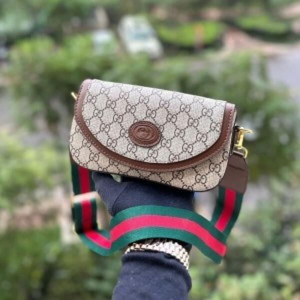 GUCC  I ELEGANCE SHOULDER BAG WITH OG BOX AND DUST BAG HEAVY QUALITY (BROWN)
