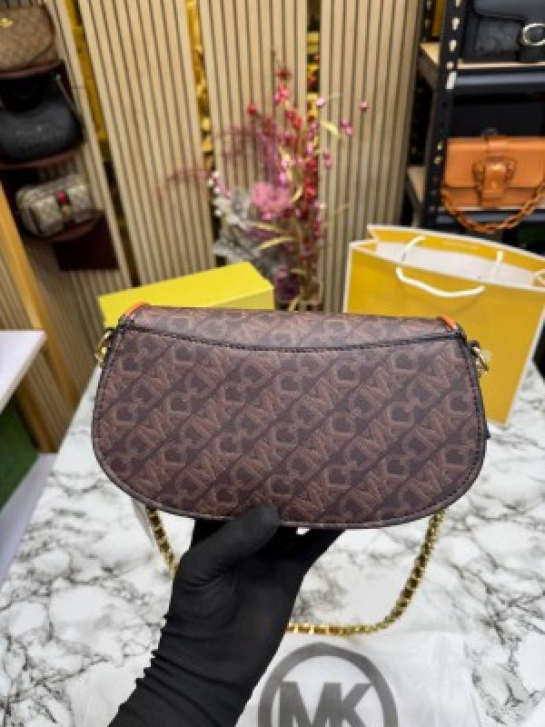 Michael  Kors Mila Empire Signature Logo Shoulder Bag With Box And Dust Bag Including CarryBag (Brown)