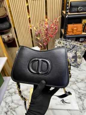 CHRISTIAN DIO  R SIGNATURE HOBO SHOULDER BAG WITH OG BOX AND DUST BAG INCLUDING CARRY BAG (FULL BLACK)