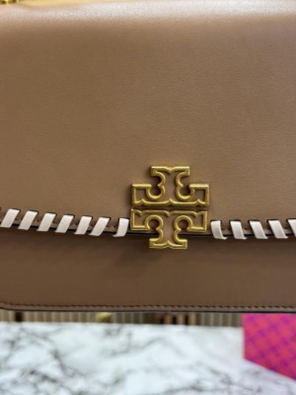 TORY  BURCH BROTCH SHOULDER BAG WITH OG BOX AND DUST BAG PREMIUM QUALITY (KHAKI)