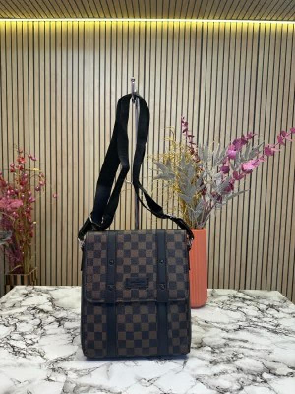 LOUIS  VUITTON SIDE BAG PREMIUM QUALITY WITH DUST BAG (BROWN CHECKS) 6005