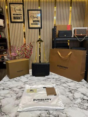 Burberry  TB  Monogram  Quilted  Shoulder  Bag  With  Box  And  Dust  Bag  (Black)