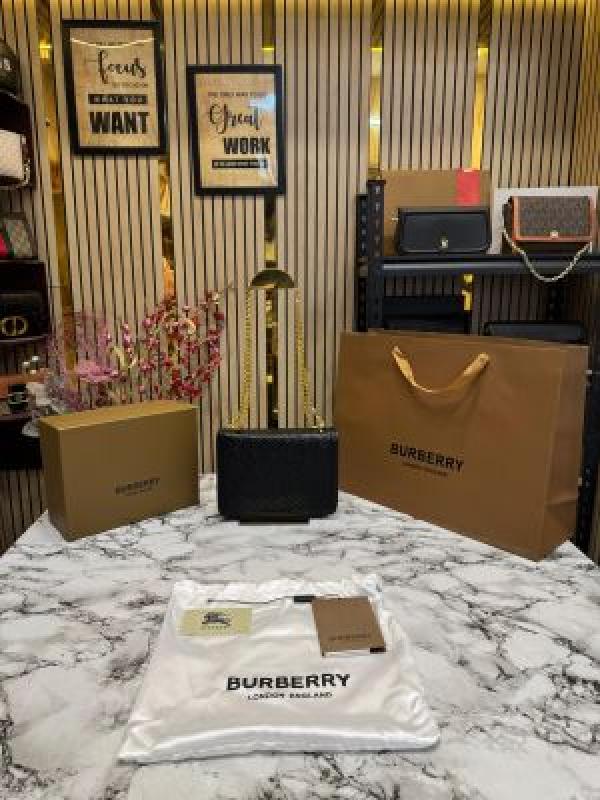 Burberry  TB  Monogram  Quilted  Shoulder  Bag  With  Box  And  Dust  Bag  (Black)