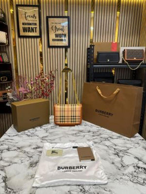 Burberry  TB  Monogram  Quilted  Shoulder  Bag  With  Box  And  Dust  Bag  (brown)