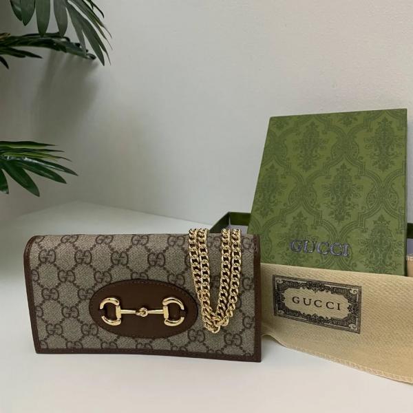 Gucci  Horsebit  1955  Wallet  With  Chain  OG  Double  Box  &  Dust  Bag  621892