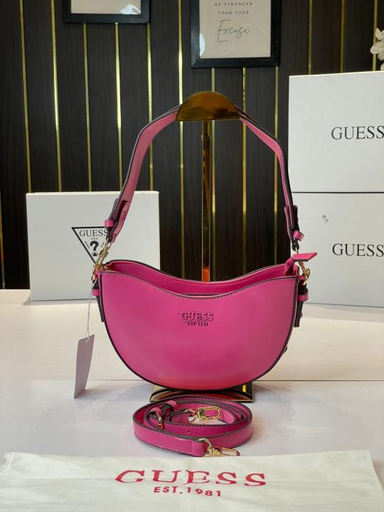 Guess  sarita  top  zipper  shoulder bag with og box(222 pink)