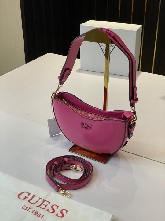 Guess  sarita  top  zipper  shoulder bag with og box(222 pink)