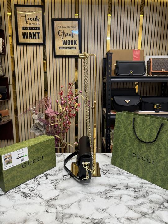 Gucci  Horsebit  1955  Canvas  Shoulder  Bag  With  Box  including  carrybag